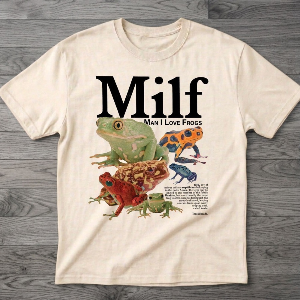 Cream 'Man I Love Frogs' Unisex T-shirt